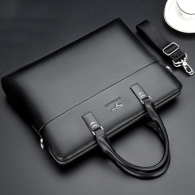 Peacock Fashion Business Casual Waterproof PU Leather Handbag Crossbody Shoulder Laptop Bag Men Briefcase