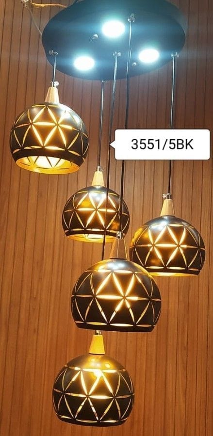 Swanart Black Colour Changing Hanging Pendant Ceiling Lights 3551-5BK