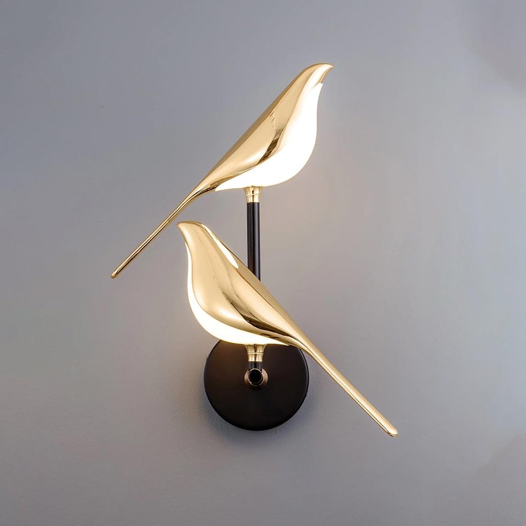 Swanart Modern 2 Pair Chirpy Wall Light for Living Room, Bedroom, Dining Area| Bird Wall Light Fixture | Fancy Lights for Wall, Wall Lamps for Home Decor