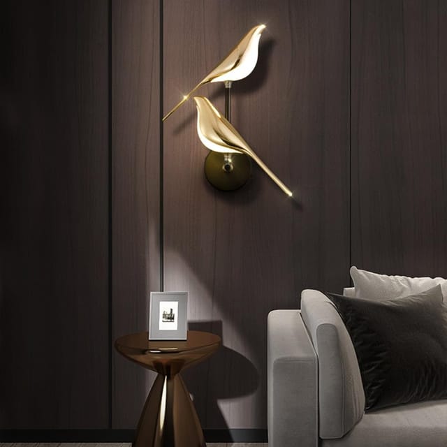 Swanart Modern 2 Pair Chirpy Wall Light for Living Room, Bedroom, Dining Area| Bird Wall Light Fixture | Fancy Lights for Wall, Wall Lamps for Home Decor