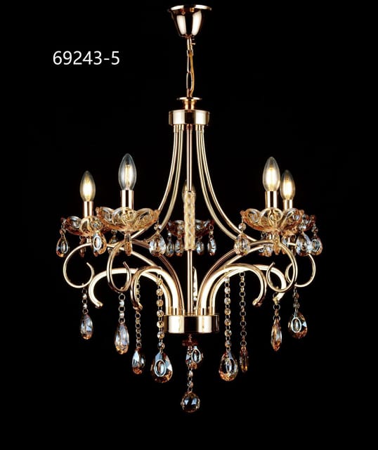 Swanart Experience Grandeur: Handcrafted 5 Bulb Italian Chandelier Light