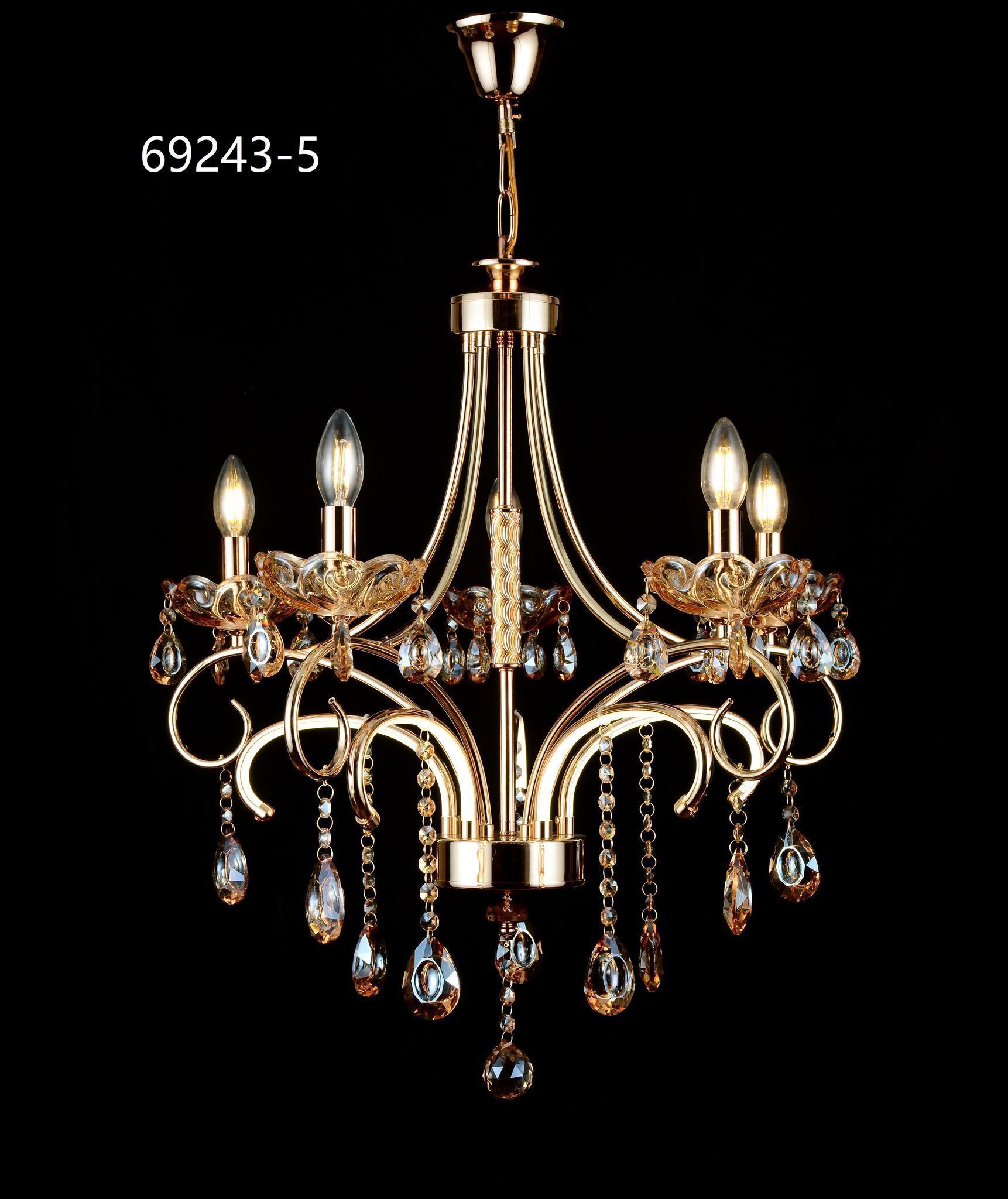 Swanart Experience Grandeur: Handcrafted 5 Bulb Italian Chandelier Light