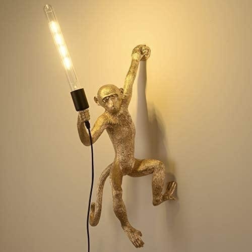 Monkey Pendant Light Chandelier Resin Hemp Rope Industrial Edison Ceiling Pendant Lamp Fixture E27 for Dining Living Room Bedroom Bar Cafe Decorative Hanging Lamp