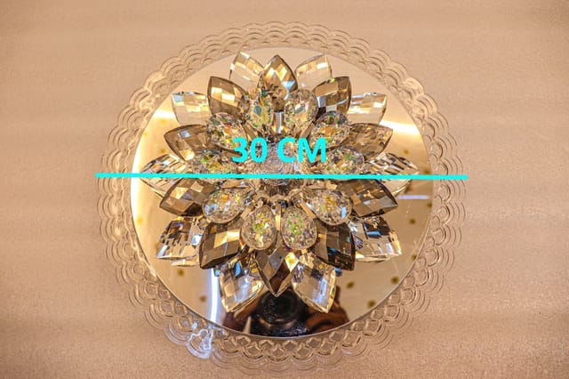 Swanart Elegant Rotating Crystal Flower LED Light Multicolor Changing Decorative for Home and Office