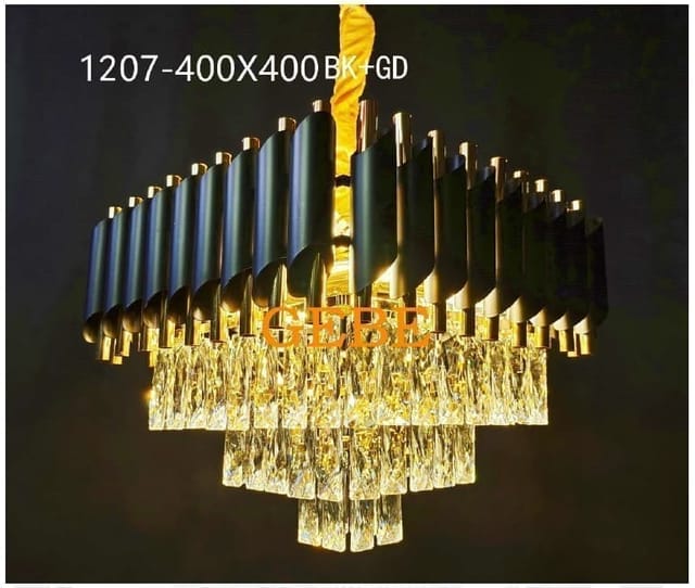 Swanart Elegant Illumination: Square Black Mamba Crystal Chandeliers