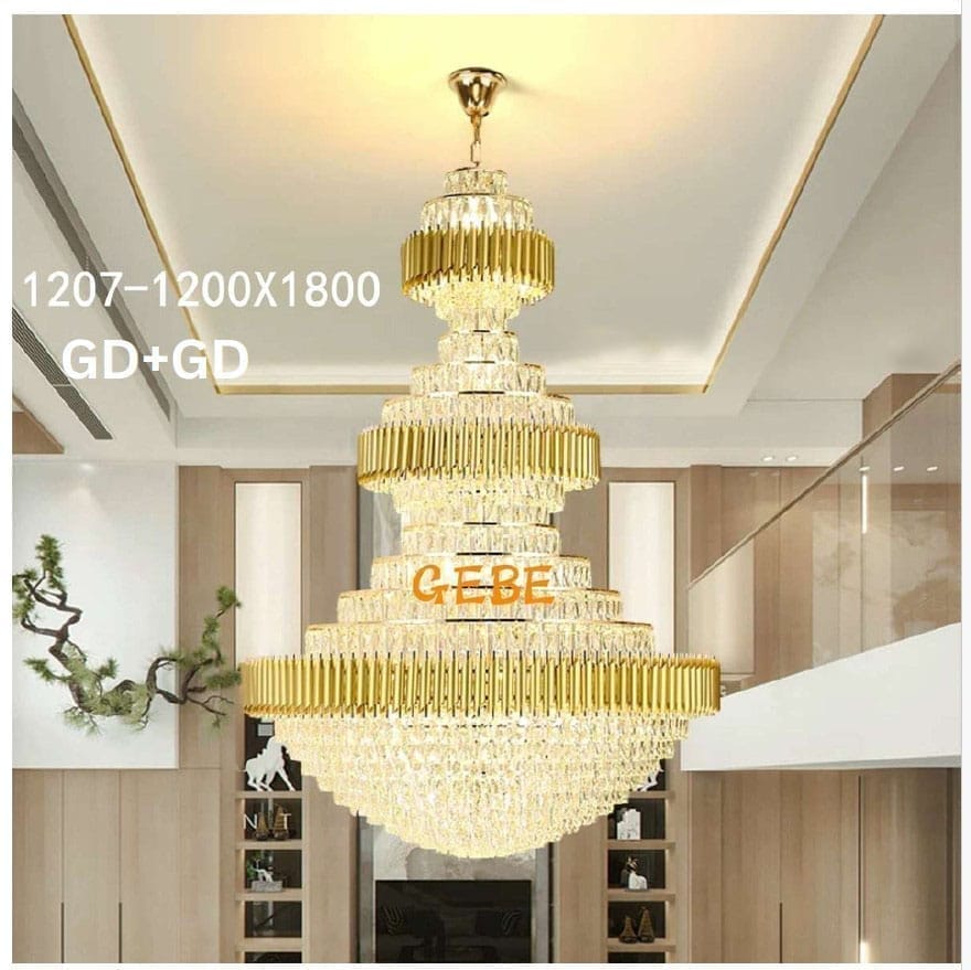 Modern Duplex Crystal Chandelier for Grand Spaces