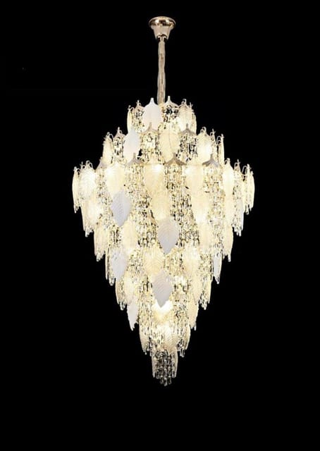 Leafy Elegance - 80cm x 130cm Crystal Chandelier