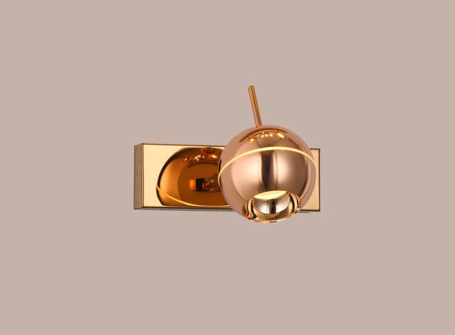 swanart Modern Rose Gold Wall Sconce - Adjustable LED Wall Light with Globe Shade, Energy Efficient, Ideal for Living Room, Bedroom, and Office Decor