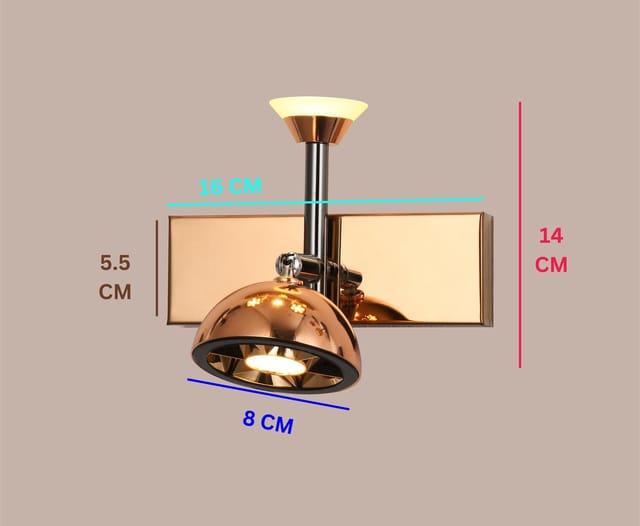 swanart Modern Rose Gold and Black Wall Sconce - Adjustable LED Wall Light with Bell Shade, Energy Efficient, Ideal for Living Room, Bedroom, and Office Decor