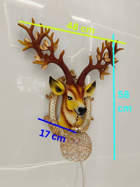 Majestic Deer Head Wall Sconce – Elegant Crystal Lighting