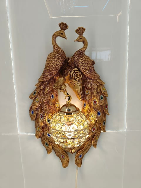 Exquisite Peacock Wall Sconce Royal Crystal Lighting