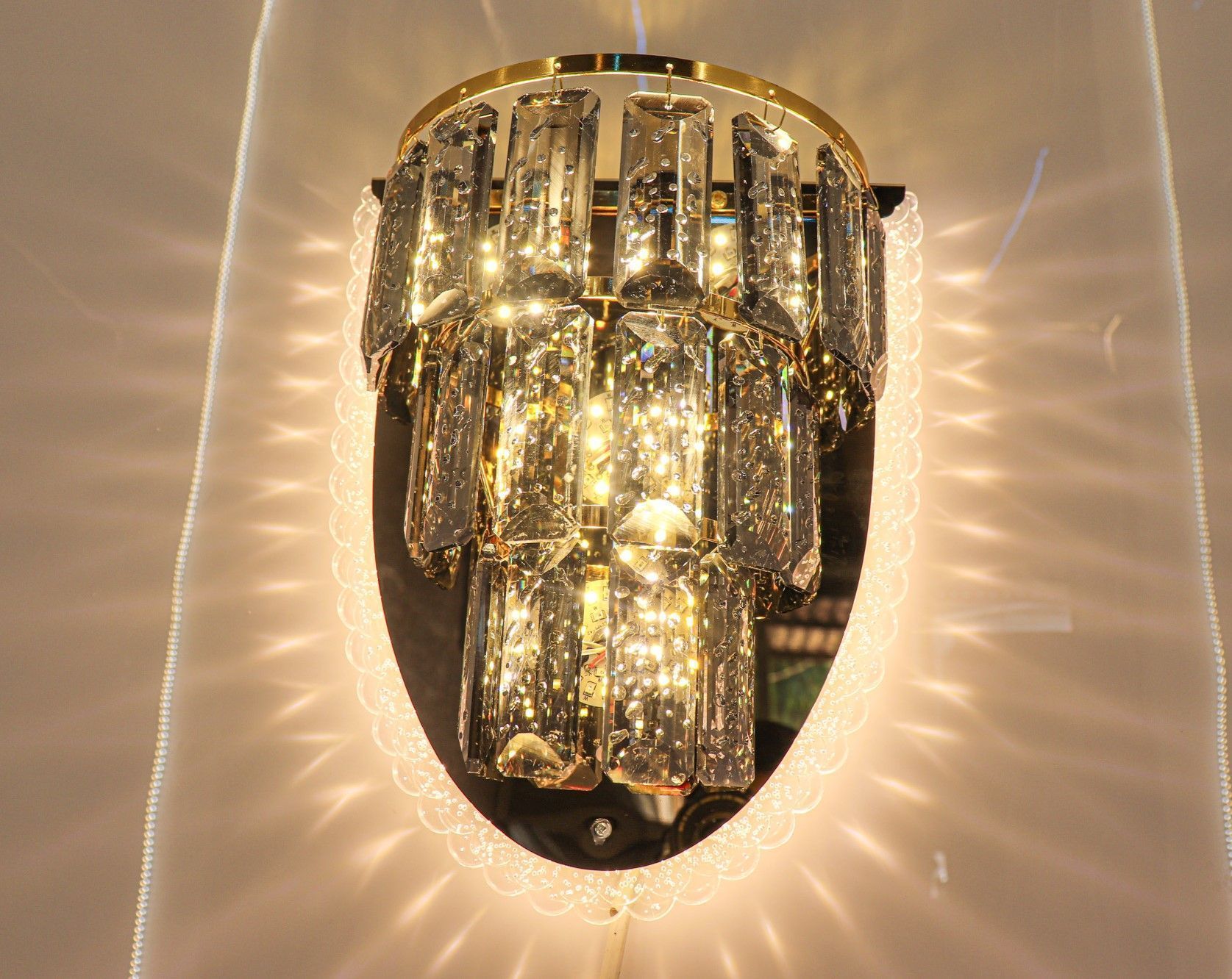 Elegant Black Crystal Wall Sconce – Luxurious Lighting Fixture