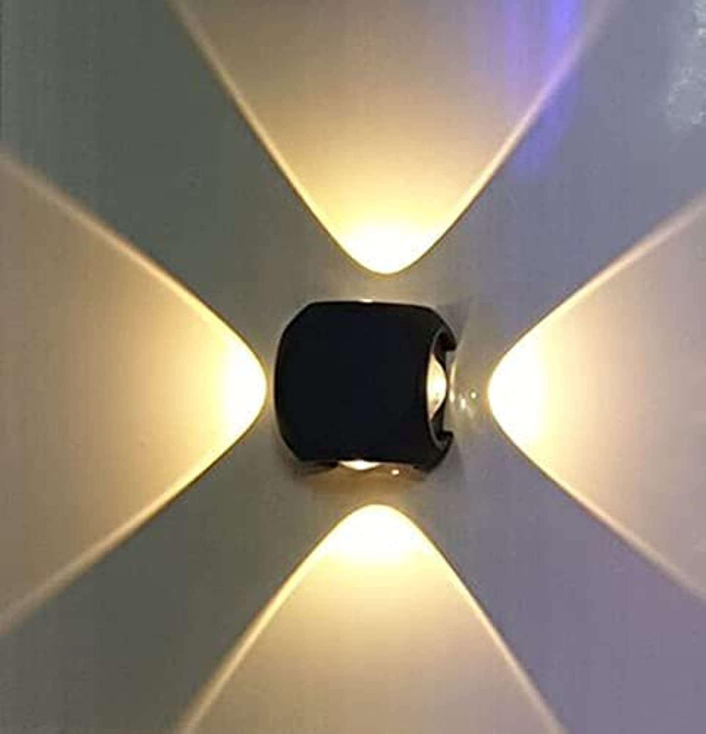 Swanart Black Wall Lamp Up And Down Wall Light Waterproof (Warm White)