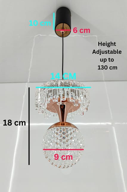 Modern 2-Tier Crystal Pendant Light | Black & Rose Gold Design