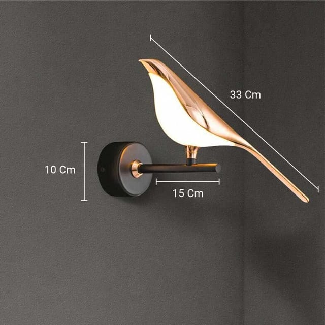 Swanart Modern LED Bird Chirpy Wall Light for Living Room, Bedroom, Dining Area| Bird Wall Light Fixture | Fancy Lights for Wall, Wall Lamps for Home Decor