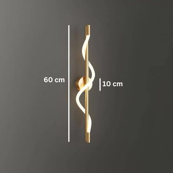 Swanart Modern LED Wall Sconce - Elegant Spiral Design, Gold Finish, Warm White Light, Perfect for Living Room, Bedroom & Hallway Decor