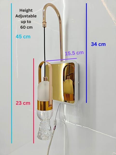 Swanart Modern Crystal Wall Sconce with LED Mirror - Elegant Bathroom Vanity Light Fixture with Gold Finish & Crystal Shade